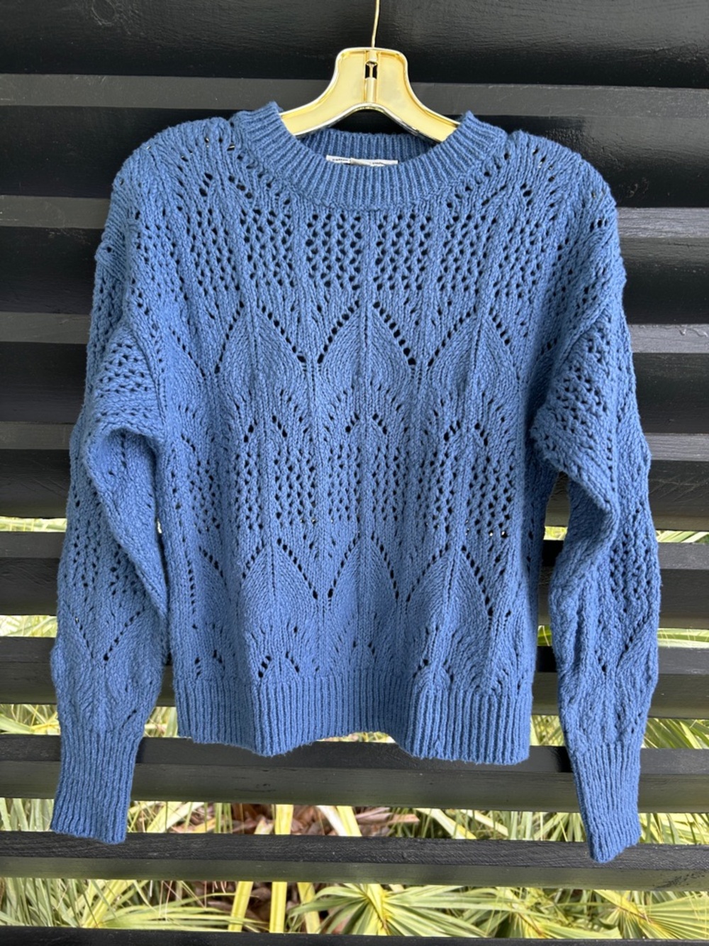 Autumn Cashmere Cotton Open-Knit Sweater